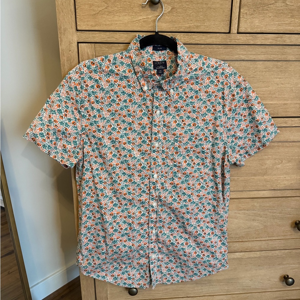 J. Crew Factory Men’s short sleeve button down M